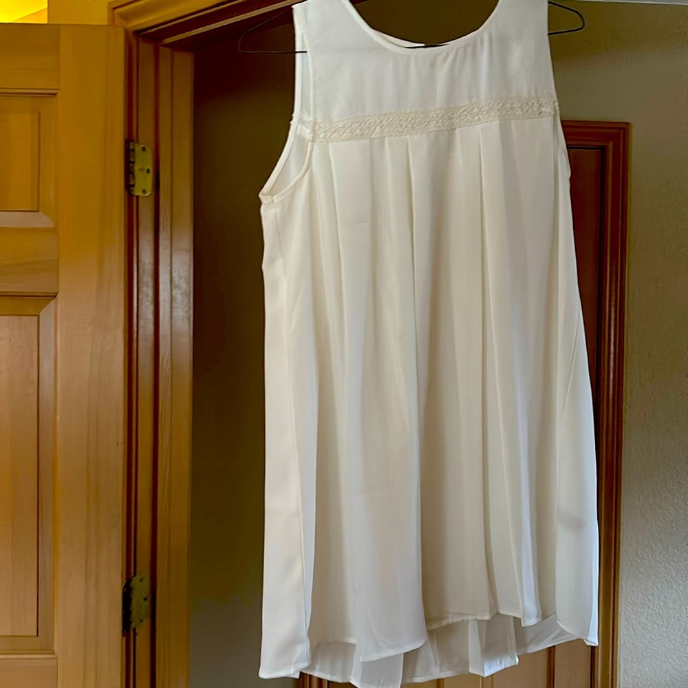 White summer dress. A line adorable